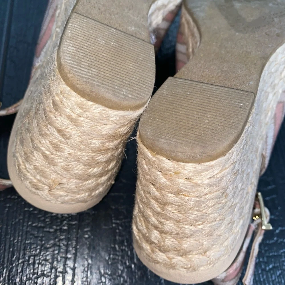VIONIC CORALINA ESPADRILLE WEDGE‎ SLINGBACK SANDALS-SIZE 7.5 Multi Chevron